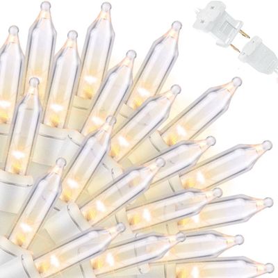 LAMPHOME Christmas Lights 150 Count Mini Clear Valentines Lights 31.9ft White Wire Christmas Tree String Lights for Outdoor Indoor Christmas Decorations Wedding Valentines Day Decor,UL Certified