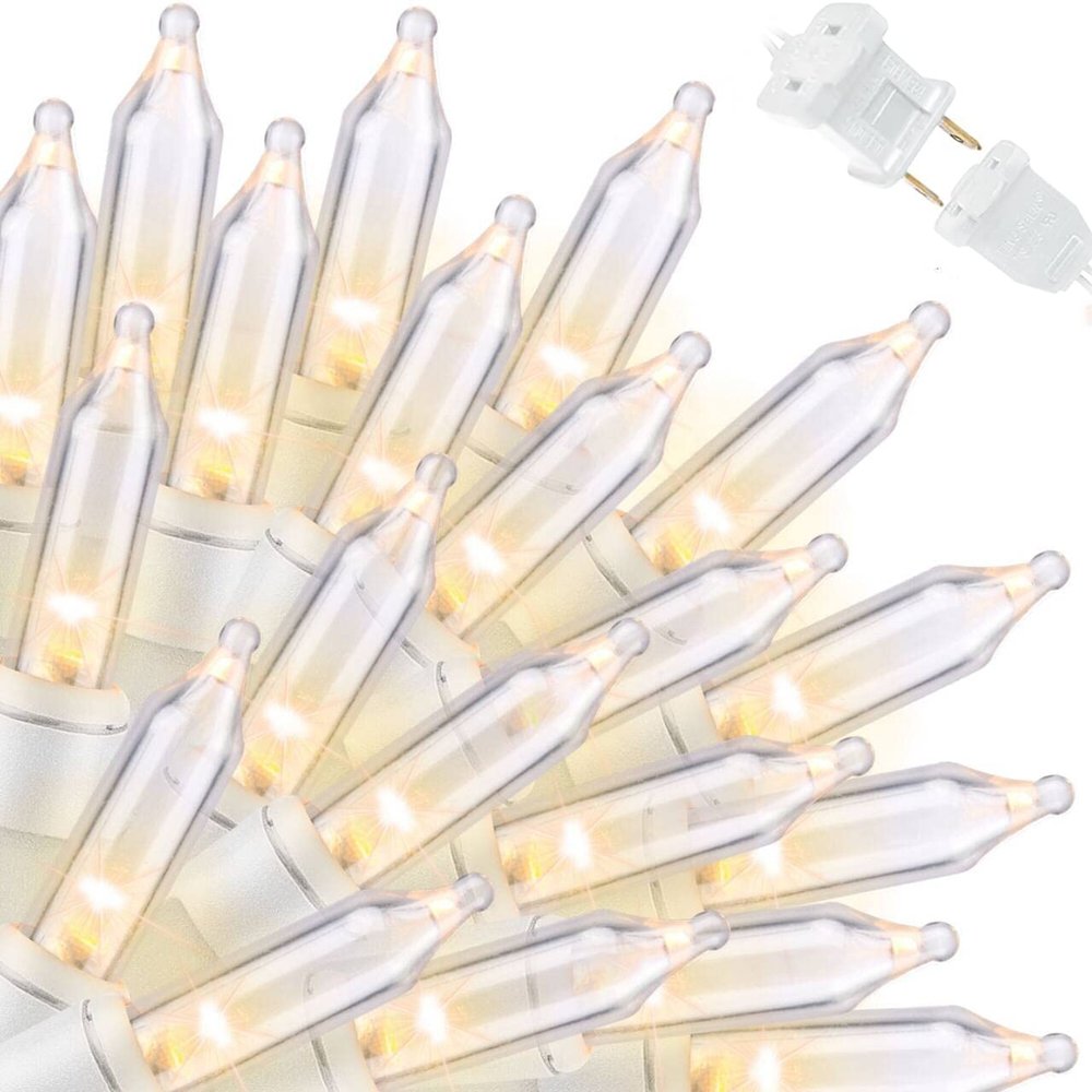 LAMPHOME Christmas Lights 150 Count Mini Clear Valentines Lights 31.9ft White Wire Christmas Tree String Lights for Outdoor Indoor Christmas Decorations Wedding Valentines Day Decor,UL Certified