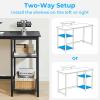 GreenForest Computer Home Office Desk with Monitor Stand and Storage Shelves on Left or Right Side,47 inch Modern Writing Study PC Laptop Work Table,Black view 4