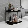Dorhors 2 Tier Bathroom Counter Organizer Storage,Vanity Organizer for Bathroom Counter,Wood Standing Rack for Kitchen(Black) view 2