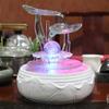 KKNH Relaxation Fountain Tabletop Fountain Ceramic Creative Lotus Leaf Desktop Fountain Indoor Water Fountain Flowing Water Decoration 10.24 Inches Quiet Soothing Sound of Water view 3