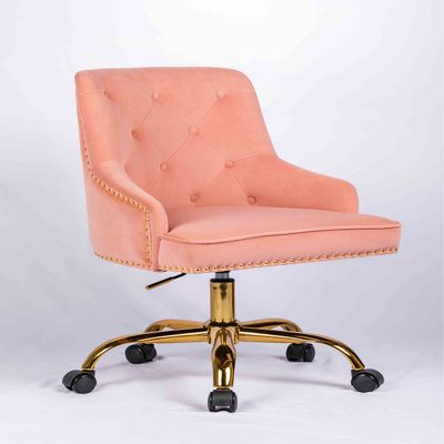 ANOUR Home Velvet Office Chair, Tufted Computer Desk Chair, Swivel Adjustable Vanity Chair with Arms Nailhead Trim for Bedroom,Study Room