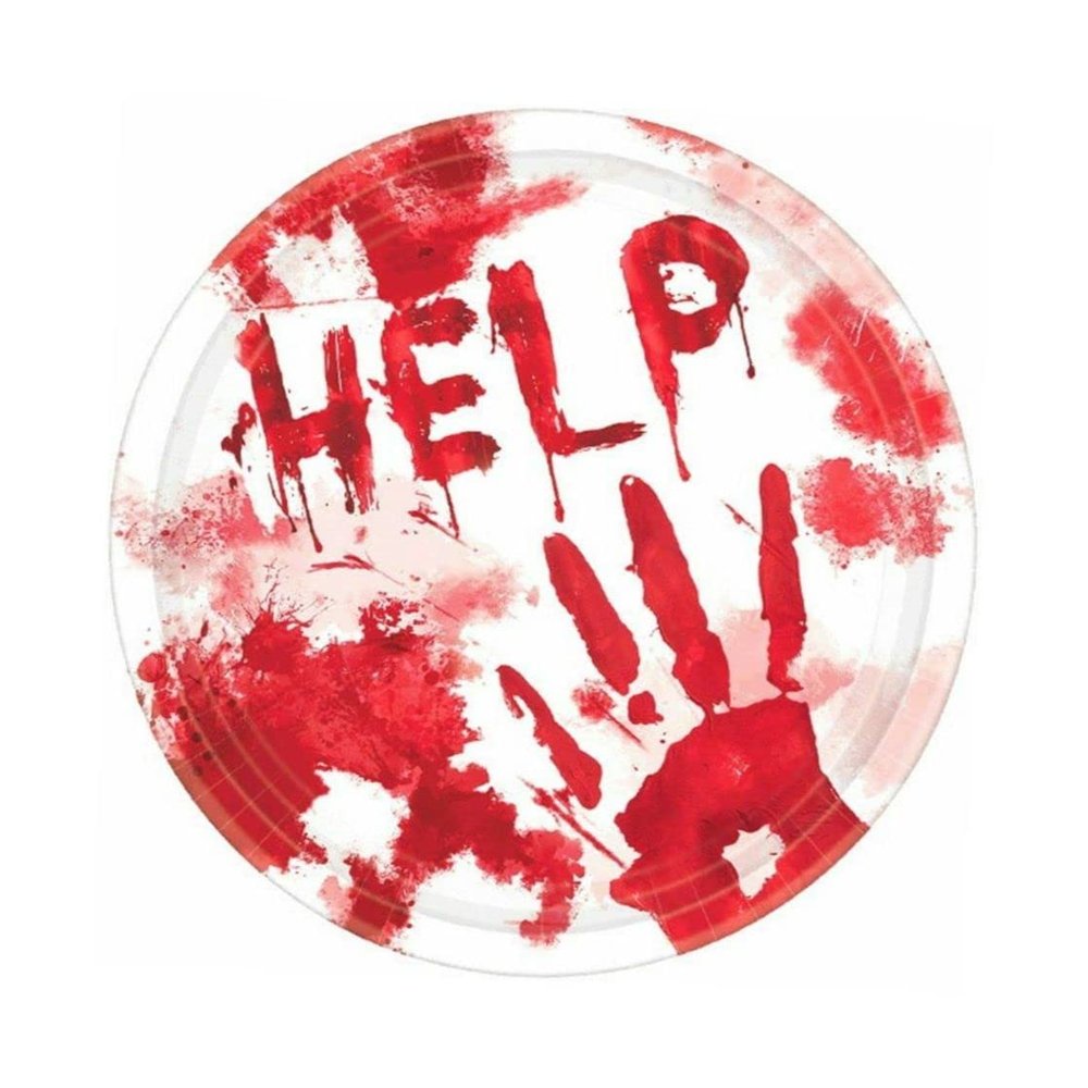 Asylum Bloody Good Time 7" 18 Ct Dessert Cake Plates Halloween Small Round Paper Plates for All Occasions Disposable Paper Plates
