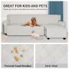 ISSUNTEX Sectional Couch Covers for Dogs, Reversible L Shaped Sofa Cover, Water Resistant Chaise Lounge Cover Furinture Protector for Kids Pets (Large, Ivory/Ivory) view 4