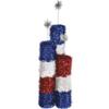 Dazzling Patriotic 3D Deluxe Tinsel Firework - 7" x 2.37" (1 Pc.) - Vibrant Red & Blue Foil - Perfect for Celebrations view 1