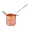 Shiv Shakti Arts Pure Copper Sauce Pan Tadka Pan Heavy Brass Handle with Serving Spoon Indian Home Food Homeware::(Big)1 Piece Set view 3