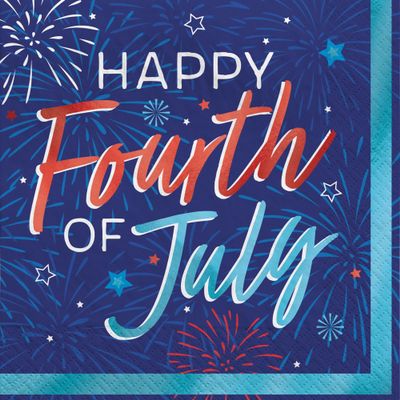 Patriotic Napkins - 5" x 5" | Multicolor | 16 Pcs.