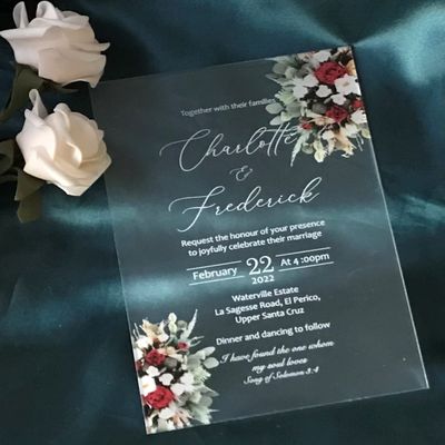 Acrylic Laser Cut Invitations Cards,Acrylic Wedding Invitations,Laser Cut Wedding Invite Cards,Customized Design Clear Acrylic Holiday Invitations,Marriage Anniversary Invitations,10pcs