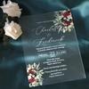 Acrylic Laser Cut Invitations Cards,Acrylic Wedding Invitations,Laser Cut Wedding Invite Cards,Customized Design Clear Acrylic Holiday Invitations,Marriage Anniversary Invitations,10pcs view 1