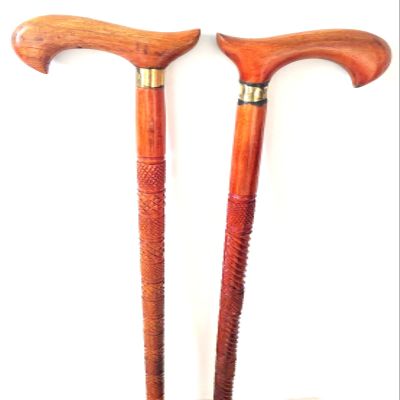 2 Piece Premium Wooden Walking Cane | Victorian Deluxe Walking Stick | Beautiful Wood Head | Walking Cane