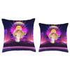 Cat Fat Chonk With Laser Eyes Vaporwave Funny Throw Pillow view 3