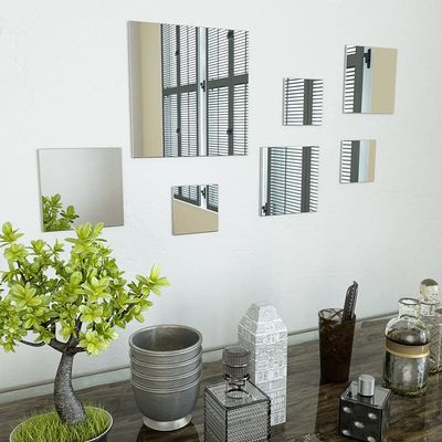 7 Piece Wall Mirror Set Square Glass, Door Mirror, Body Mirror, Gym Mirror, Dance Mirror and in Home & Kitchen Home dcor