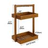 Utoplike Teak Wood Shower Caddy Corner, 2 Tier Bathroom Organizer Countertop, Standing Shower Rack with Handle, Stand Up Shower Basket for Shampoo, Shelf Rack for Inside Shower, Kitchen Desktop view 2