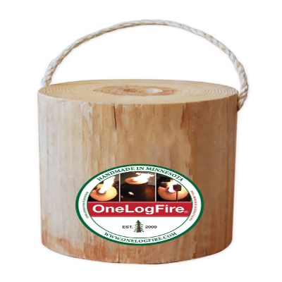 One Log Fire, Original  Single Log Campfire, 100% Natural Red Pine, Easy Light  2 Hour Burn Time (4 Pack)