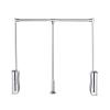 DCFV Aluminum Alloy Pull-Down Clothes Rail, Closet Pole Clothing Finishing Rack, Wall Mounting Industrial Wall Frame, Retractable Wardrobe Lift Hanger (Color : Silver, Size : 83-115cm(32.7-45.3in)) view 1