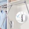 DCFV Aluminum Alloy Pull-Down Clothes Rail, Closet Pole Clothing Finishing Rack, Wall Mounting Industrial Wall Frame, Retractable Wardrobe Lift Hanger (Color : Silver, Size : 83-115cm(32.7-45.3in)) view 3