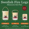 One Log Fire Swedish Fire Log - Mini - Kiln-Dried Red Pine Swedish Torch with Easy Light Starter, Pack of 1 view 4