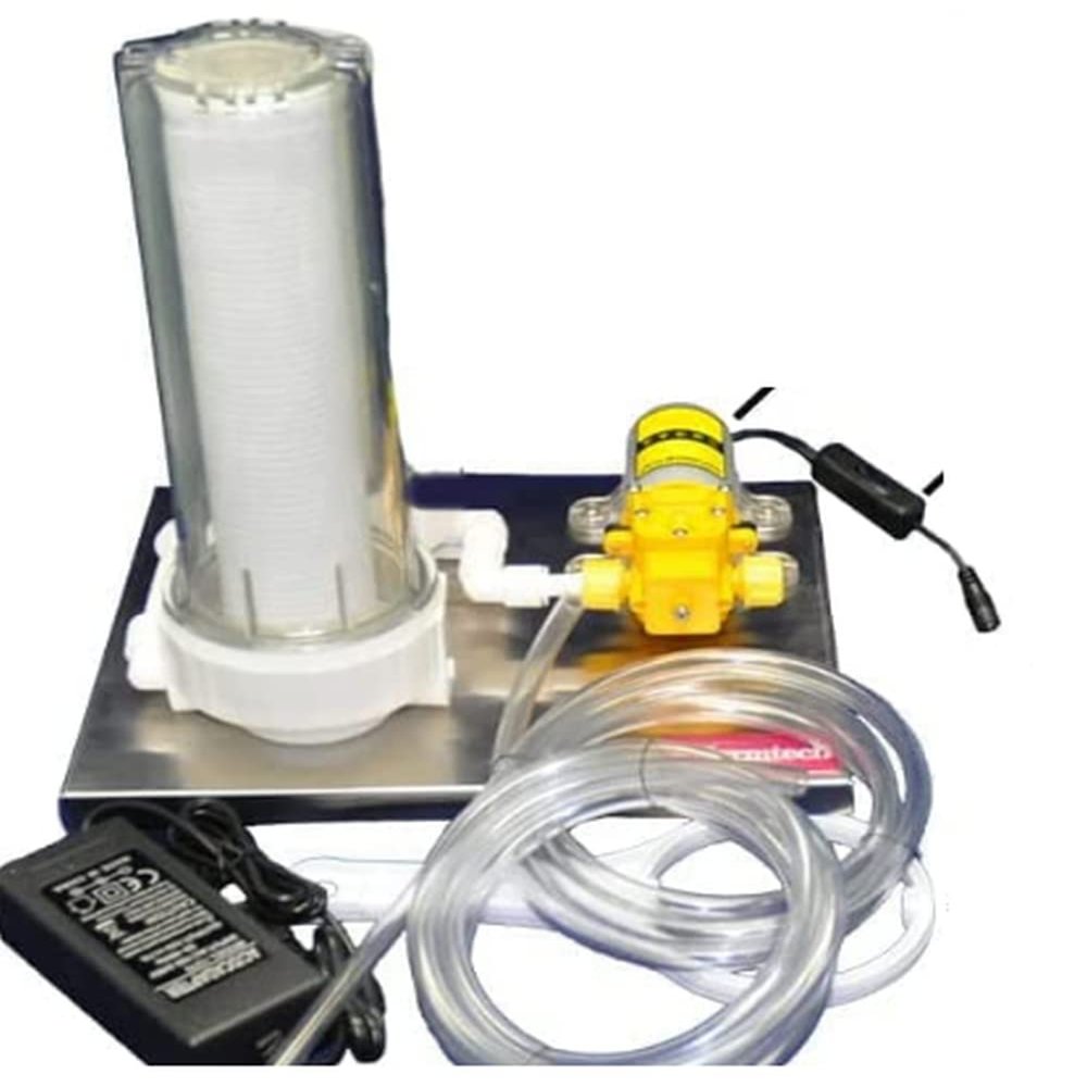 Fermtech Mini 2 Home Pro 10 Inch Cartridge Single Liquid Filter System, Stainless Steel Wine Beer Mead Kombucha Filter Machine, Mini Jet Hydraulic Filtering Filtration Technology No Spill System