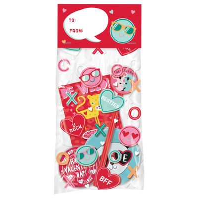 Valentine Treat Bag Kit - 5" x 2.62" & 5" x 11.12" (Pack of 20) - Perfect For Birthdays, Themed Celebrations & More
