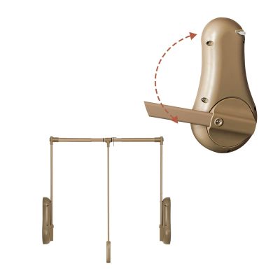 Width Adjustable Aluminum Pull Down Closet Rod, Space Saving Wardrobe Clothes Hanging Rail, System Clothing Rail, Adjustable Width 51-115cm Side Mounted (Size : 51-61cm (20.1-24in))