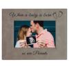 CustomGiftsNow When a Baby is Born so are Parents Laser Engarved Faux Leather Grey Leatherette Wall Hanging/Tabletop 8x10 Landscape Picture Group Family New Grandchild Baby Photo Frame view 1
