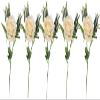Lindagary 5pcs Artificial Rose Flowers Simulation Silk Rose Bouquet Realistic Flower Arrangements for Wedding Home Table Decorations - Champagne view 1