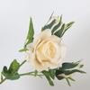 Lindagary 5pcs Artificial Rose Flowers Simulation Silk Rose Bouquet Realistic Flower Arrangements for Wedding Home Table Decorations - Champagne view 2