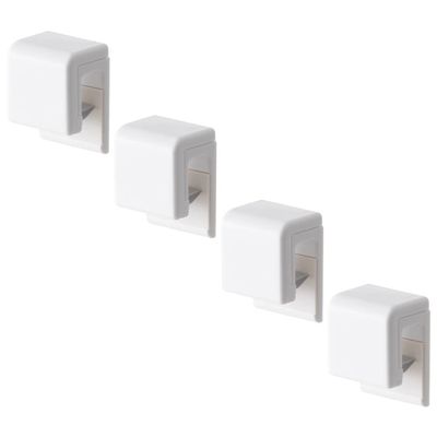 4pcs White Wall Clips for Hanging Toothpaste and Sachets