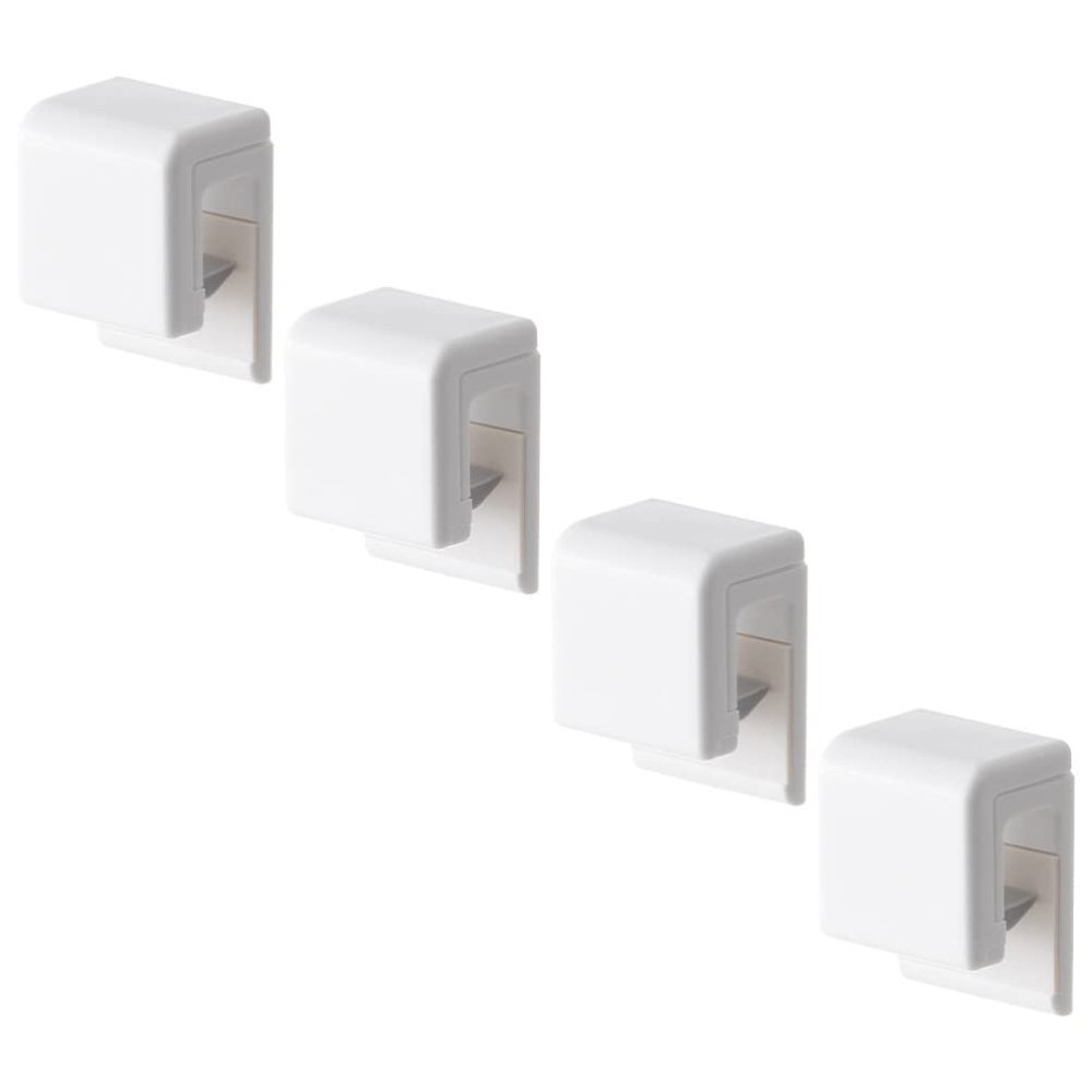 4pcs White Wall Clips for Hanging Toothpaste and Sachets