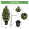 30" Tall Artificial Boxwood Topiary, 2 Pcs Outdoor Ready Artificial Boxwood Topiaries Trees, Natural Looking Fake Potted Shrubs view 3