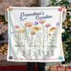 Personalized Grandma's Garden Fleece Blanket Gifts for The Whole Family, Custom Blanket Personalized Grandma Blanket Flower Blanket with Grandkids Names / Gift-564, Full view 3