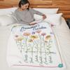 Personalized Grandma's Garden Fleece Blanket Gifts for The Whole Family, Custom Blanket Personalized Grandma Blanket Flower Blanket with Grandkids Names / Gift-564, Full view 4