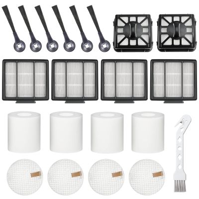 Accessories for Shark IQ Vacuum Replacement for Shark Robot R101AE (RV1001AE), R101 (RV1001) by Techecook - 4 Filters, 6 Side Brushes, 2 Filter, 4 Base Pre-Motor Foam & Felt Filters Kit, 1 Brush