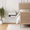 Nathan James Jackson Wall Mounted Floating Bedroom Nightstand with Storage Drawer and Modern Open Shelf Cubby, White view 3
