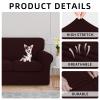 ISSUNTEX 3 Pieces High Stretch Thicken Loveseat Couch Covers, Soft Sofa Slipcover for 2 Separate Cushion Couch, Jacquard Fabric Elastic Sofa Cover Furniture Protector for Dogs (Loveseat, Wine) view 4