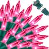 LAMPHOME Pink Lights for Valentines Day Decor, 300light 63.8FT(2pk of 150L) Pink Christmas String Fairy Lights Green Wire Plug in for Bedroom Indoor Outdoor Girl's Room Valentines Decorations view 1
