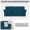 ISSUNTEX 4 Pieces High Stretch Thicken Couch Covers, Soft Sofa Slipcover for 3 Separate Cushion Couch, Jacquard Fabric Elastic Sofa Cover Furniture Protector for Dogs (Oversized Sofa, Peacock Blue) view 3