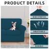 ISSUNTEX 4 Pieces High Stretch Thicken Couch Covers, Soft Sofa Slipcover for 3 Separate Cushion Couch, Jacquard Fabric Elastic Sofa Cover Furniture Protector for Dogs (Oversized Sofa, Peacock Blue) view 4