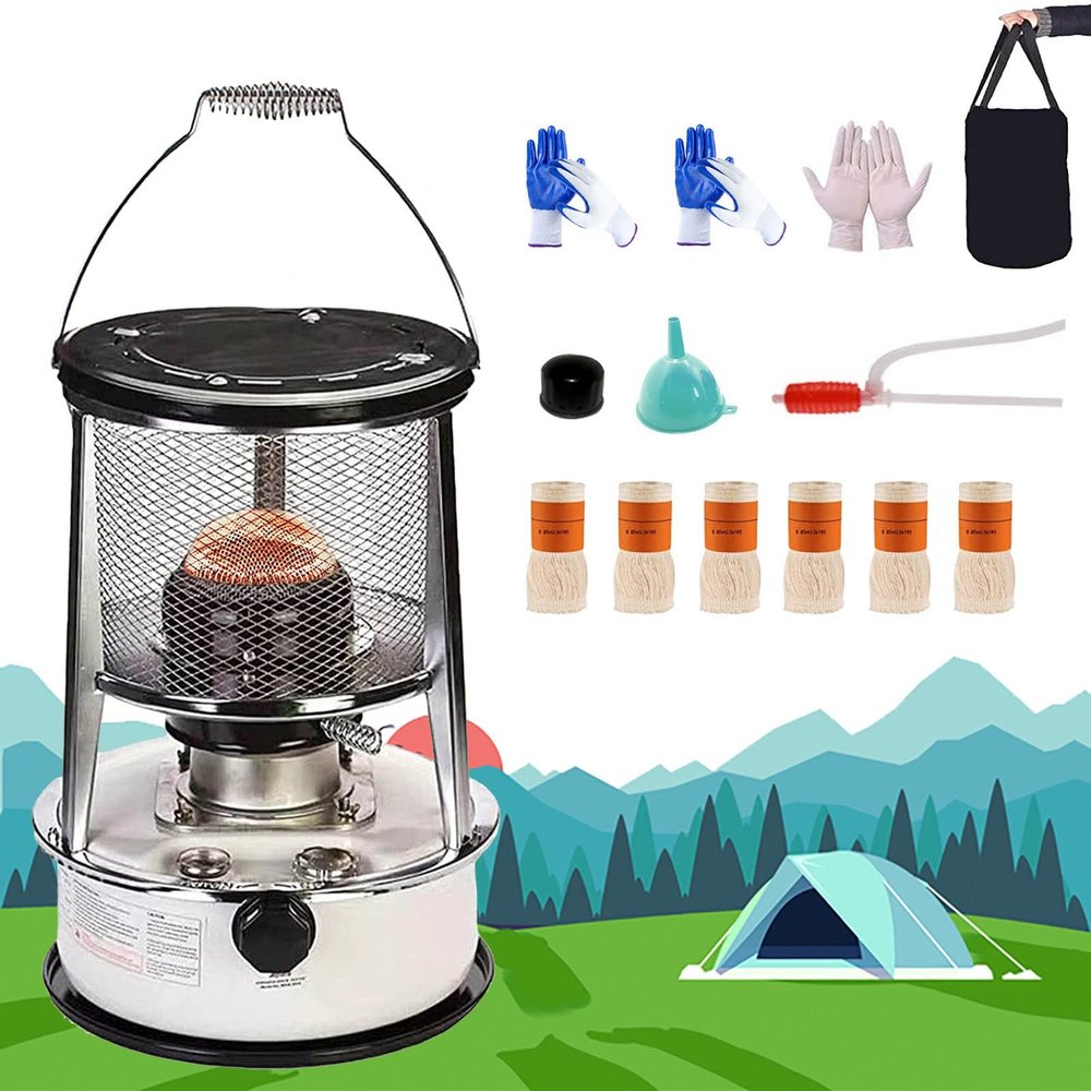 CXLL Mini Kerosene Heater, Indoor Non Electric Heater, Small Kerosene Heater for Camping, Handle Design, Easy to Carry Kerosene Stove, Cotton Wick Good Burn, Can Be Used Indoors and Outdoors