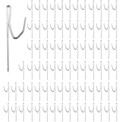 Kowibcl Metal Curtain Hooks - Long Drapery Hook Pins for Window, Door and Shower Curtains, Silver (400 Pieces)