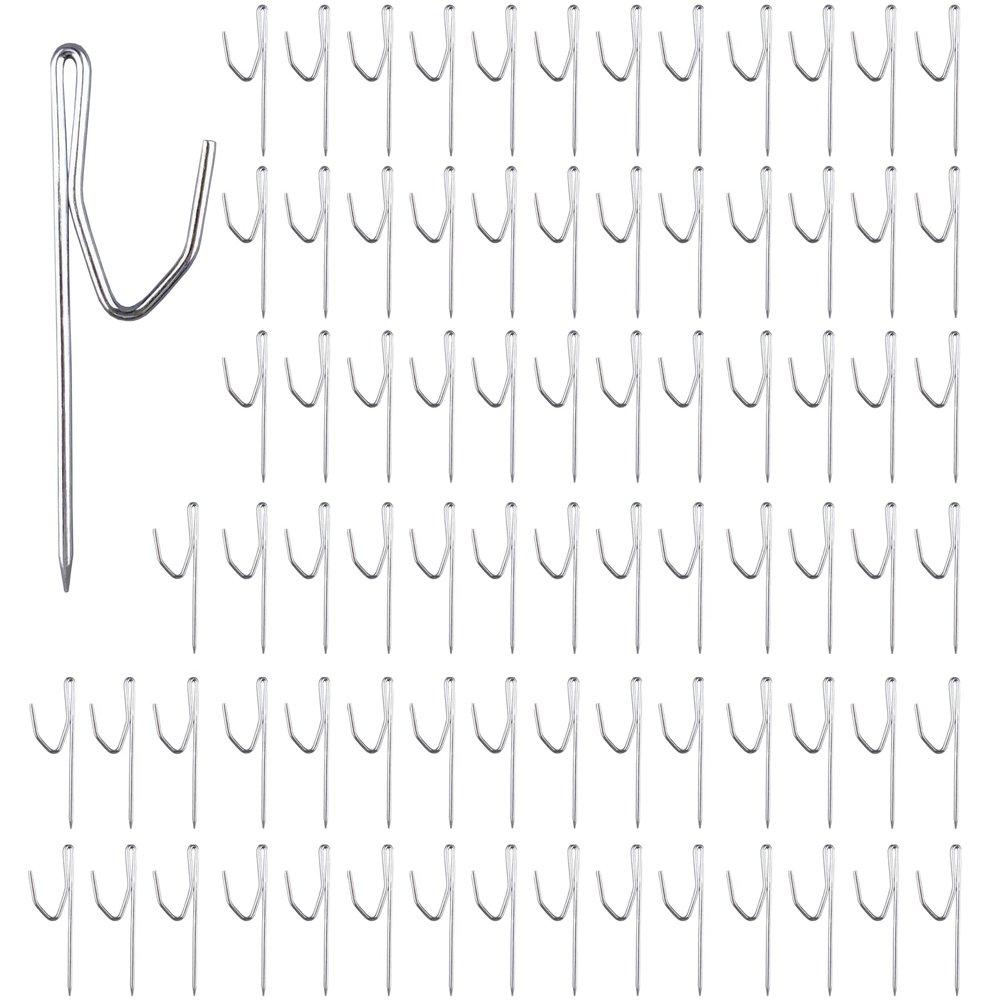 Kowibcl Metal Curtain Hooks - Long Drapery Hook Pins for Window, Door and Shower Curtains, Silver (400 Pieces)
