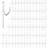 Kowibcl Metal Curtain Hooks - Long Drapery Hook Pins for Window, Door and Shower Curtains, Silver (400 Pieces) view 1