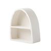 BOOMLATU 2 Tier White Floating Shelves for Wall,15.1" Arched Bathroom Shelves Wall Mounted for Living Room, Bedroom,Office view 1