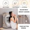 ZZYK Bed Wedge Pillow Adjustable Reading Throw Cushions for Sleeping Triangular Bedrest Lumbar Neck Back Support Pillows for Office Home Bed Sofa Chair Pain Relief,Grey,17.7"/45cm view 2