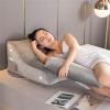 ZZYK Bed Wedge Pillow Adjustable Reading Throw Cushions for Sleeping Triangular Bedrest Lumbar Neck Back Support Pillows for Office Home Bed Sofa Chair Pain Relief,Grey,17.7"/45cm view 3