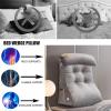 ZZYK Bed Wedge Pillow Adjustable Reading Throw Cushions for Sleeping Triangular Bedrest Lumbar Neck Back Support Pillows for Office Home Bed Sofa Chair Pain Relief,Grey,17.7"/45cm view 4