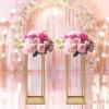 2PCs Metal Flower Floor Vase Stand for Wedding Decorations, Geometric Flower Column Stand, Flower Display Rack, Rectangular Frame Box for Wedding Party Decoration(23.6x7.9x7.9 inch) view 1