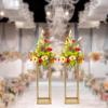 2PCs Metal Flower Floor Vase Stand for Wedding Decorations, Geometric Flower Column Stand, Flower Display Rack, Rectangular Frame Box for Wedding Party Decoration(23.6x7.9x7.9 inch) view 4