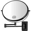 Gospire 9" Large Size Wall Mount Magnifying Mirror, 1X/10X Magnification Double-Sided, 360 Swivel Extendable Cosmetic Vanity Round Shaving Bathroom Mirror for Men and Women view 1