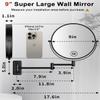Gospire 9" Large Size Wall Mount Magnifying Mirror, 1X/10X Magnification Double-Sided, 360 Swivel Extendable Cosmetic Vanity Round Shaving Bathroom Mirror for Men and Women view 2